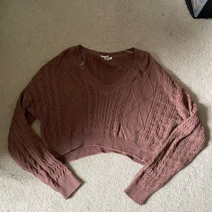❌ SOLD ❌ brown cable knit cropped sweater